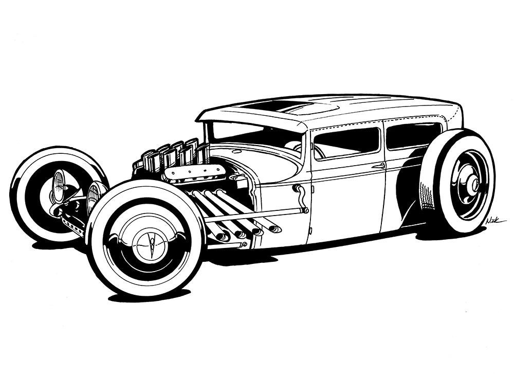 rat rod Ink outline – surfacenick