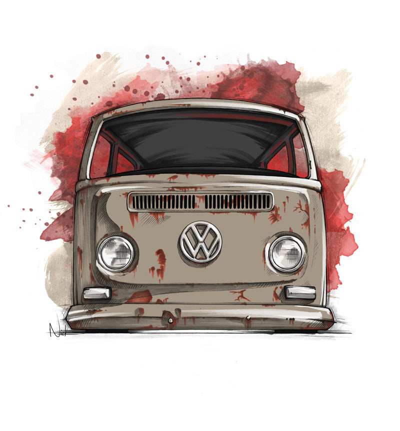 VW Bus Drawing